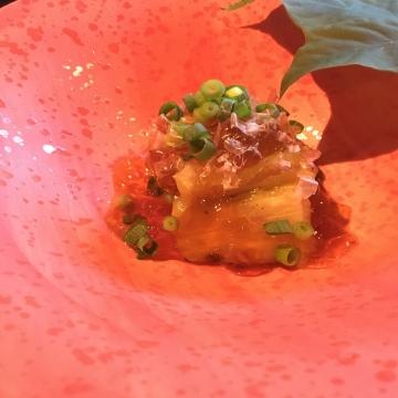 焼き茄子のポン酢ジュレ仕立て