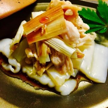 長ねぎと湯葉こんにゃく中華風