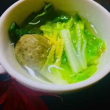 白菜とつみれのあったかスープ