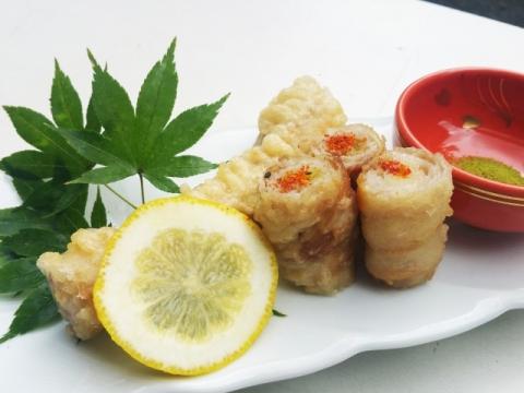 長ねぎの丸焼き だし汁添え